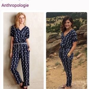 Velvet by Graham & Spencer Patterned Jumpsuit (Anthropologie)